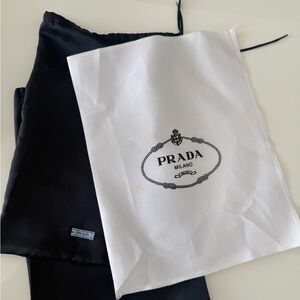 Prada Blue and White and Black Logo, 3 Dust Bag Set